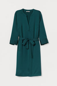 Mid Sleeve Tie Dress