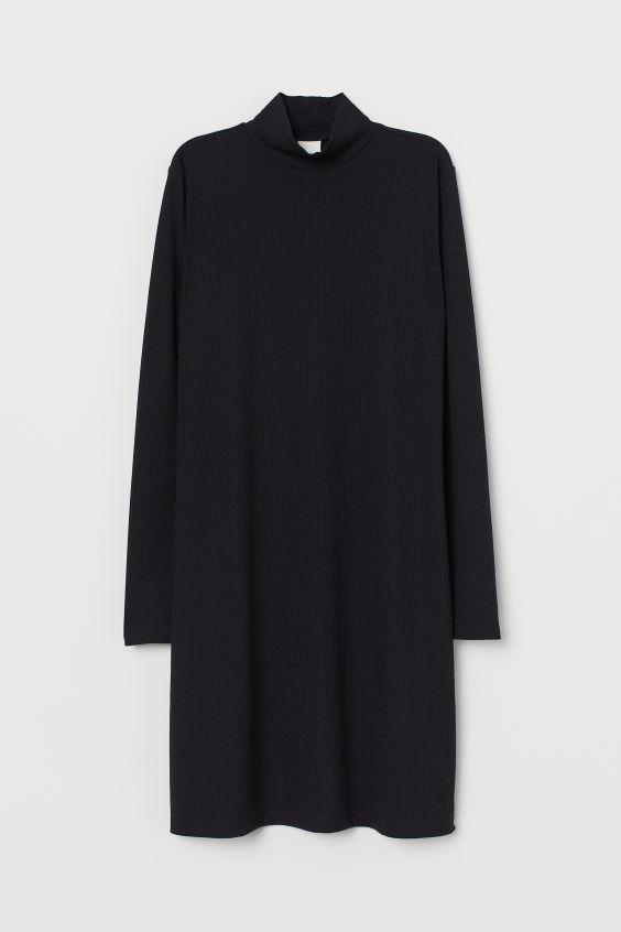Simple High Neck Knit Dress