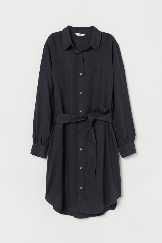 Loose Belted Shirt Dress